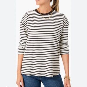 🍂NWT Pomander Place Cotton Striped Brown and White Women's Top
